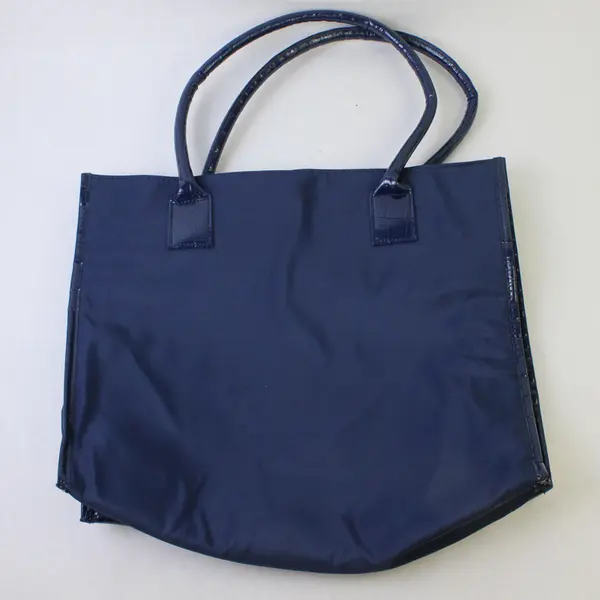 Blue Faux Alligator Shoulder Handbag Structured Textured Purse - Pre-Owned