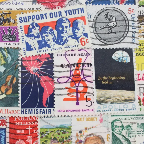 Vintage Honor Bilt United States Commemoratives 1965-69 50 Stamp Packet C9044