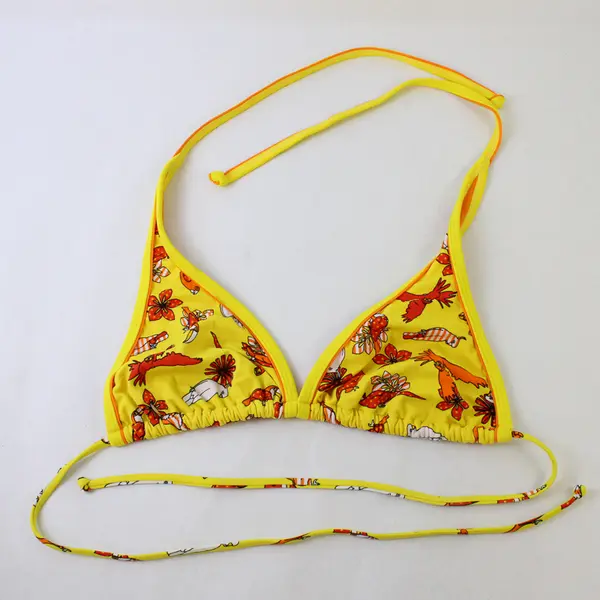 Arizona Womens Size L Bikini Two-Piece Yellow Orange Top & Bottom