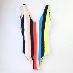 Cupshe Women's One-Piece Swimsuit Size S Multi-Colored Stripes