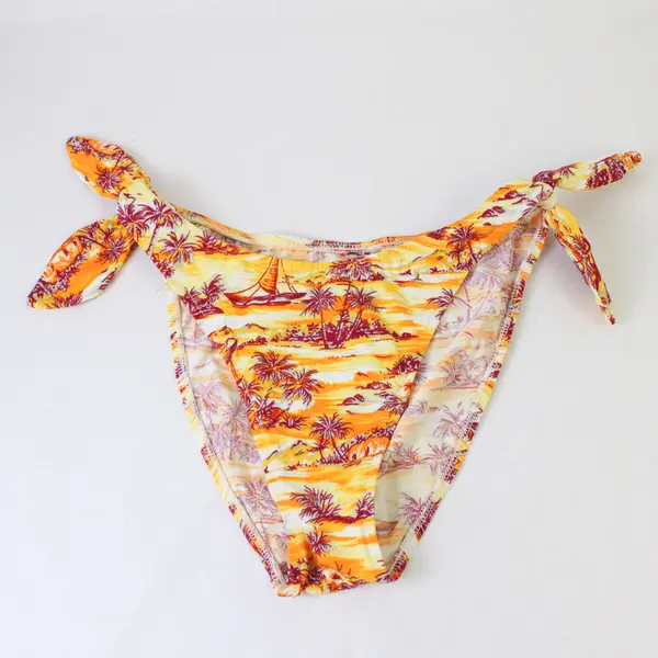 Women's Small Palm Tree Bikini Set Orange Yellow Red Two-Piece