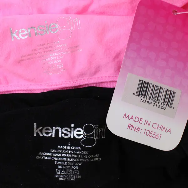 Kensie Girl 2-Pack Seamless Bras Black & Pink Large (12-14) NWT