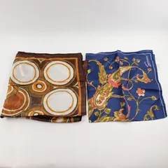Lot of 2 Vintage Simone Designer Rain Scarves - 25"x25" - Multi-Color/Patterns