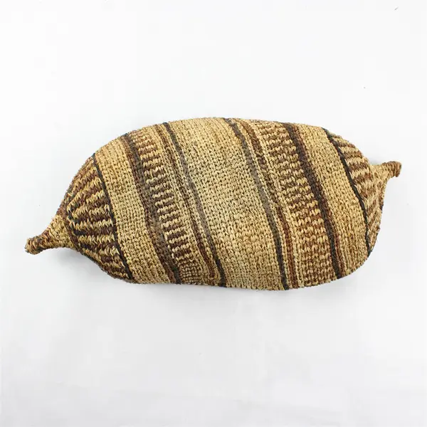 Vintage Ethiopian Gambela Canoe-Shaped Handwoven Basket African Folk Art