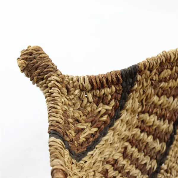 Vintage Ethiopian Gambela Canoe-Shaped Handwoven Basket African Folk Art