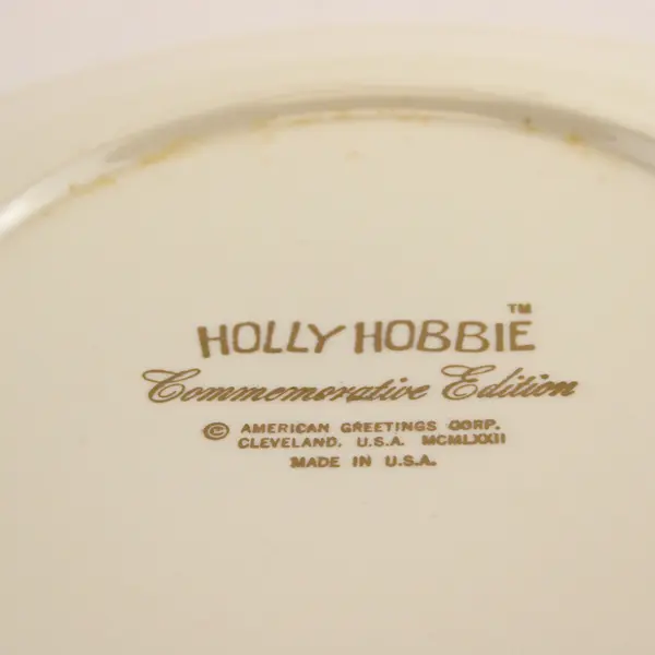 Vtg Holly Hobbie "Happy Memories... Christmas 1972" Commemorative Ceramic Plate