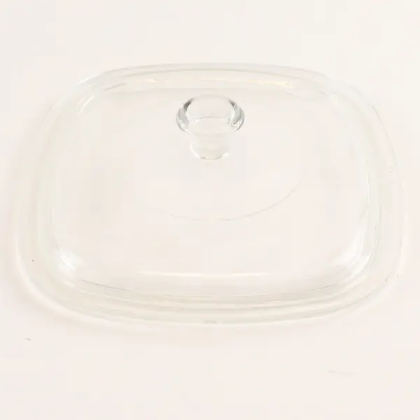 Pyrex Clear Glass Square Shaped Domed D-14 Replacement Lid 7.5" Wide
