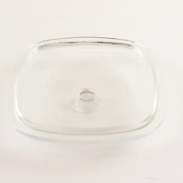 Pyrex Clear Glass Square Shaped Domed D-14 Replacement Lid 7.5" Wide