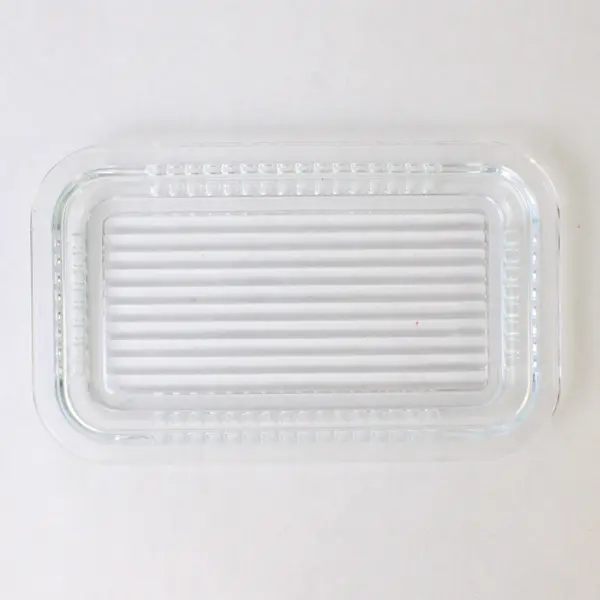 Vintage Pasabahce Clear Glass Refrigerator Butter Dish Bottom Only