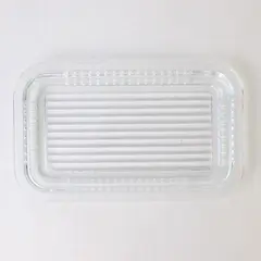 Vintage Pasabahce Clear Glass Refrigerator Butter Dish Bottom Only
