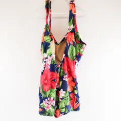 VTG Maxine of Hollywood Women's 16 Multicolor Floral One-Piece Swimsuit