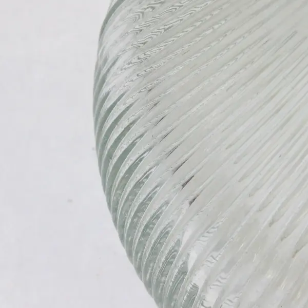Clear Ribbed Glass Decorative Vase for Flowers