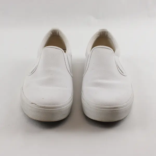 Taos Brand Solid White Rubber Sole Canvas Slip-On Sneaker Shoes Women's Size 8.5