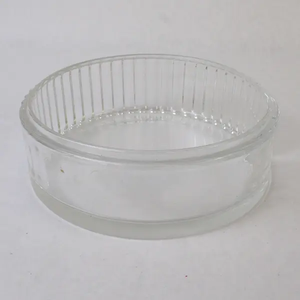 Clear Ribbed Glass Serving Bowl 5in Salad Dessert 5x1.75 Used