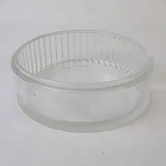 Clear Ribbed Glass Serving Bowl 5in Salad Dessert 5x1.75 Used