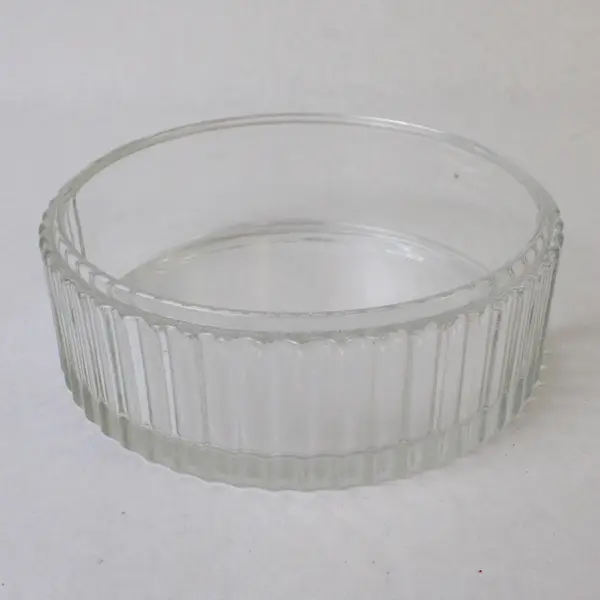 Clear Ribbed Glass Serving Bowl 5in Salad Dessert 5x1.75 Used