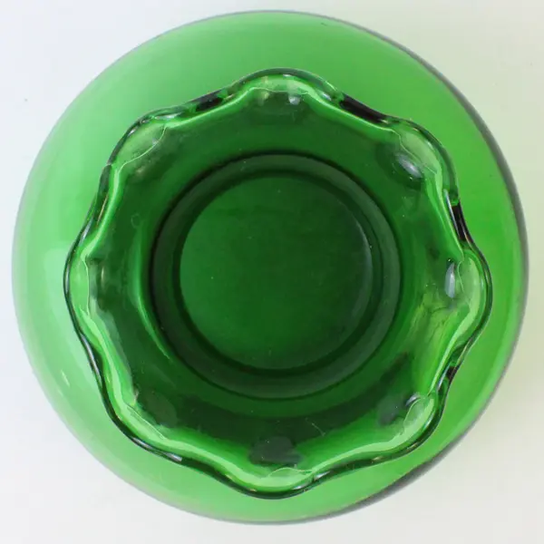 Vintage Anchor Hocking Emerald Green Glass Vase 3.75in Bulb Vase Mid Century
