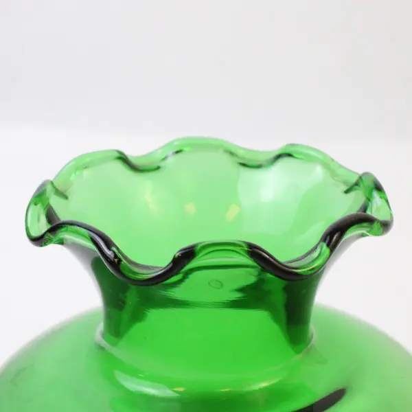 Vintage Anchor Hocking Emerald Green Glass Vase 3.75in Bulb Vase Mid Century