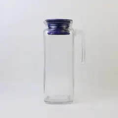 Bormioli Rocco Frigoverre Glass Pitcher Blue Sealing Lid 9in