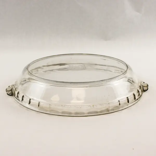 Pyrex 9.5" Deep Dish #229 A-T USA Pie Plate Scalloped Edge & Handled