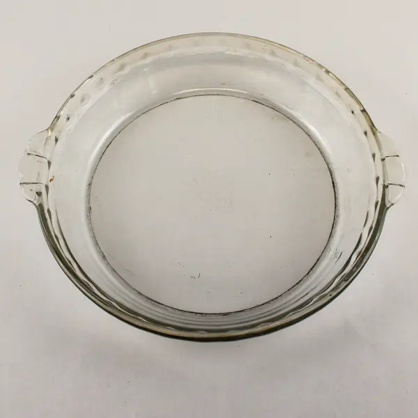 Pyrex 9.5" Deep Dish #229 A-T USA Pie Plate Scalloped Edge & Handled