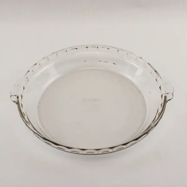 Pyrex Glass Deep Dish Pie Plate #229 USA Scalloped Edge Handles Clear      