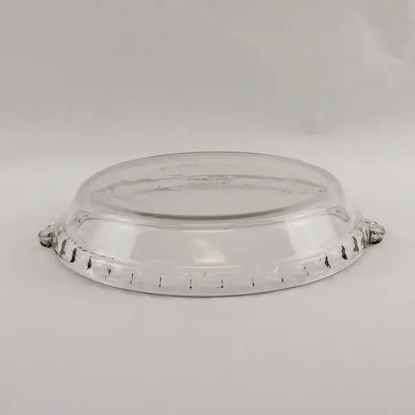 Pyrex Glass Deep Dish Pie Plate #229 USA Scalloped Edge Handles Clear      