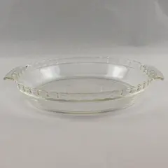 Vintage Fire-King 10in Glass Pie Plate 470 Fluted Deep Dish Bakeware