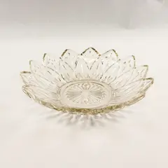 Vintage Federal Glass Bowl Petal Clear Pattern 8 Inches
