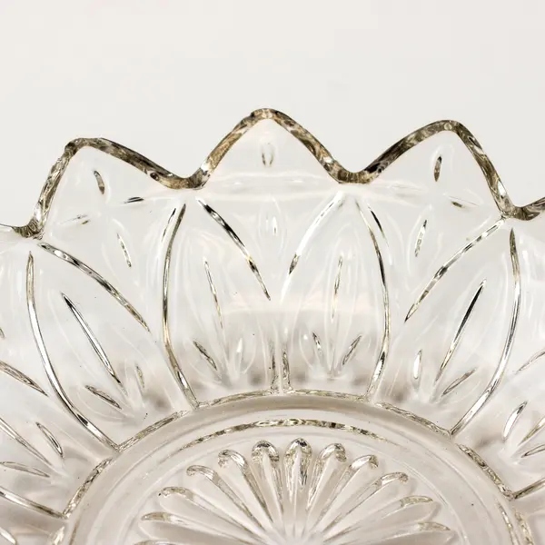 Vintage Federal Glass Bowl Petal Clear Pattern 8 Inches