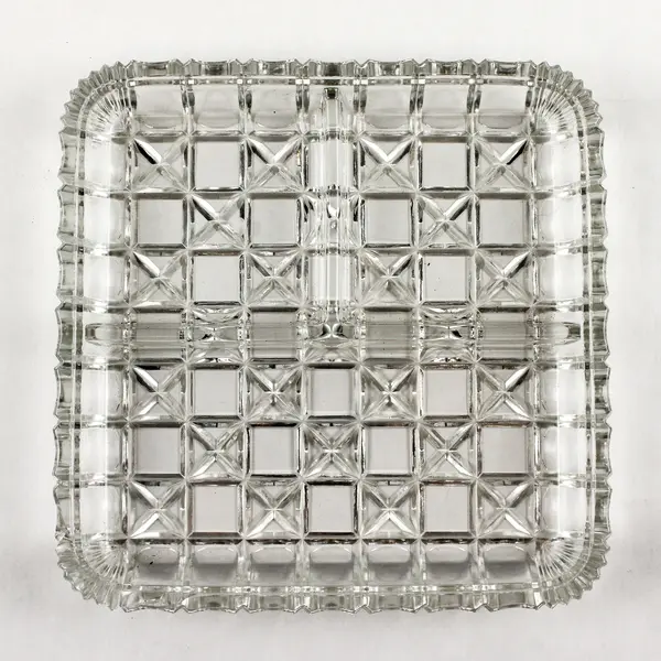 Vintage Indiana Glass Company Block & Star 3-Part Relish Dish/Trinket Tray