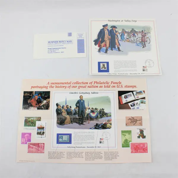 Washington at Valley Forge Pennsylvania 1977 Stamp PCS Panel 1983