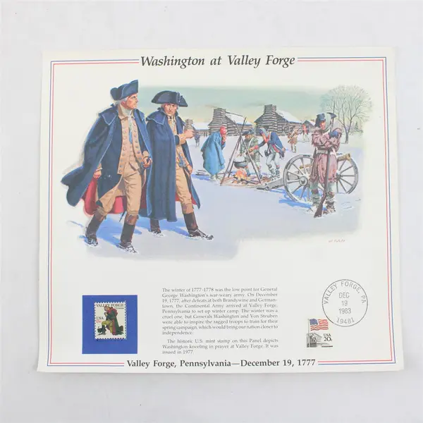 Washington at Valley Forge Pennsylvania 1977 Stamp PCS Panel 1983