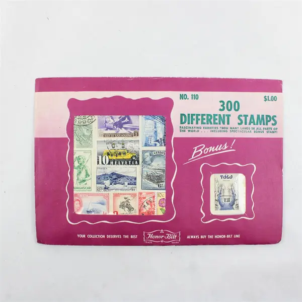 Vintage Honor-Bilt 300 Different Stamp Packet