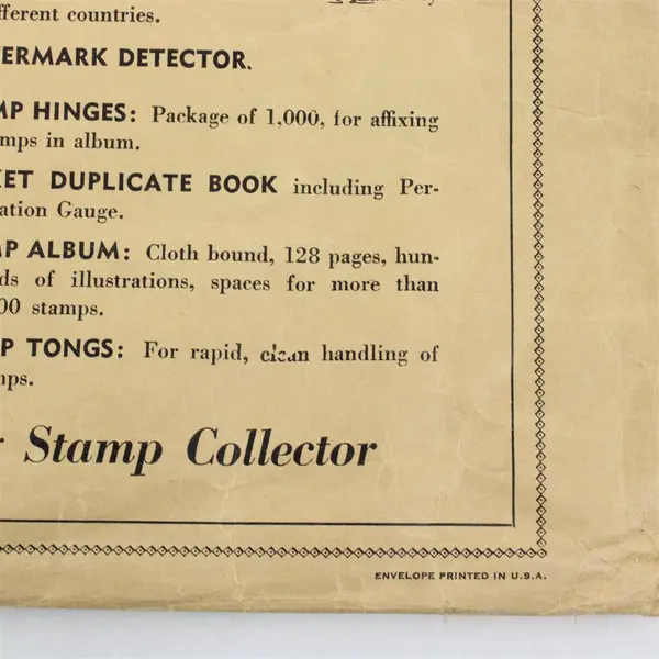 Vintage Sears Roebuck And Co Stamp Collector's Outfit Envelope Only