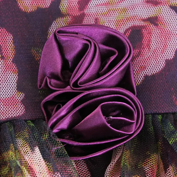 Zunie Rose Print Purple Tulle Sleeveless Dress Girls' Size 7