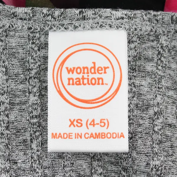 Wonder Nation Girls XS 4-5 Rose Print Tulle Short Sleeve Dress