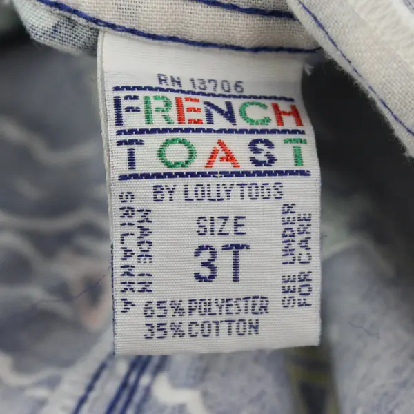 VTG French Toast by Lollytogs Multicolor Shortalls Kids' Size 3T FLAWED