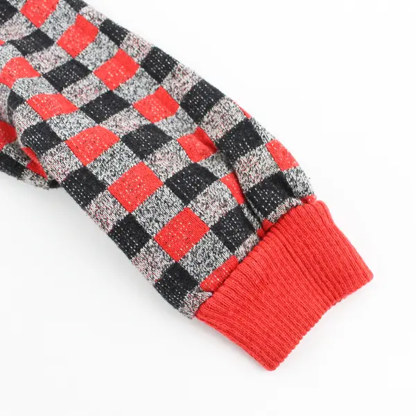 Vintage Health-Tex Red Black & Gray Check Henley Kid's Size 3T