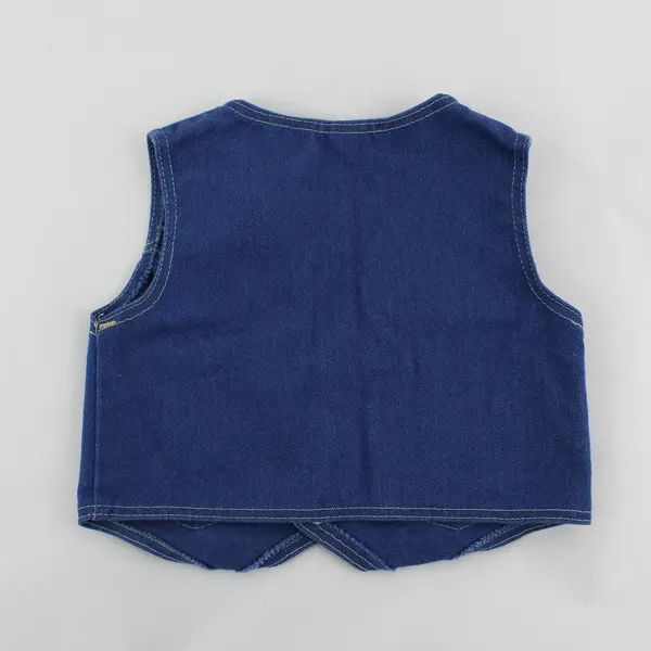 Vintage Tuff Boy Permanent Press Blue Cowboy Vest Toddler Size 2