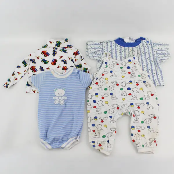 4 Piece Lot of Vintage Baby Boys' Clothes 12 Mos FLAWED