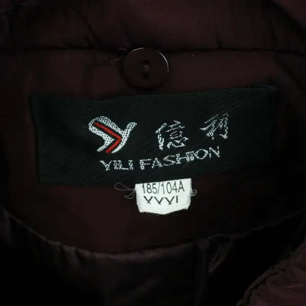 Yili Fashion Embroidered Burgundy Mandarin Collar Jacket Women's XXXL FLAWED