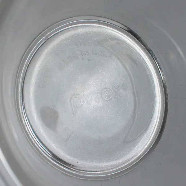 Lot of  Two 1 2/3 Cup Glass Pyrex Bowls and one Plastic lid w/ Microwave Vent
