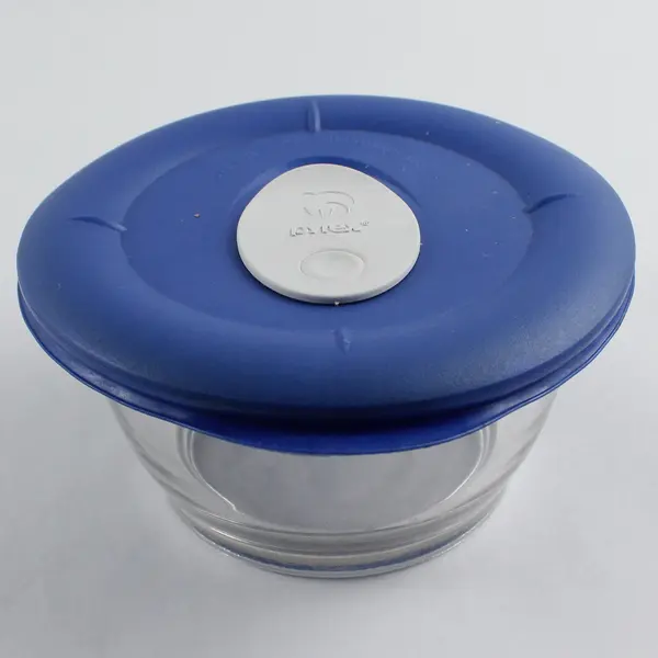 Lot of  Two 1 2/3 Cup Glass Pyrex Bowls and one Plastic lid w/ Microwave Vent