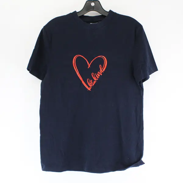 ASOS Be Kind Navy Blue Crew Neck Graphic T-Shirt Women's Small