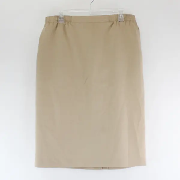 Alfred Dunner Beige Elastic Waist Midi Pencil Skirt Women's Size 10