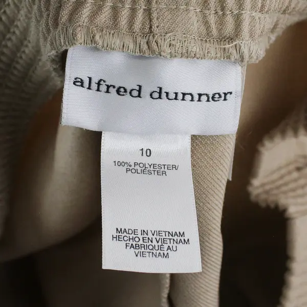 Alfred Dunner Beige Elastic Waist Midi Pencil Skirt Women's Size 10