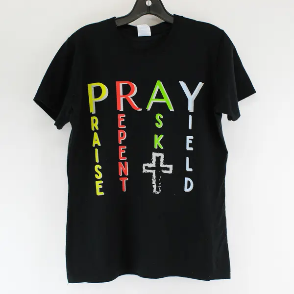 Port & Company Pray Black T-Shirt Women's Medium