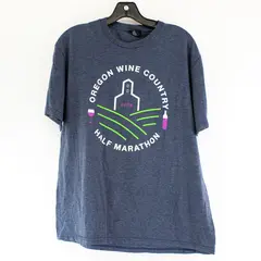 District Made Oregon Wine Country Half Marathon Blue T-Shirt Women's Medium