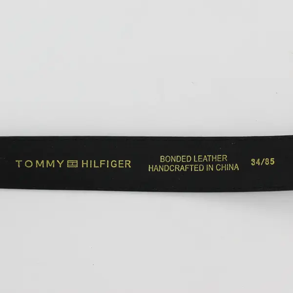 Tommy Hilfiger Black Bonded Leather Belt Size 34/85